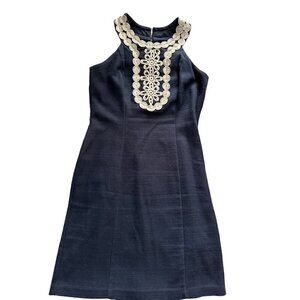 Just Taylor Blue High Neck Dress Size 4